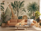 Jungle Safari Wall Mural: Tropical Animals Peel and Stick Wallpaper - View 4