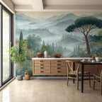 Vintage Countryside Peel and Stick Wallpaper: Pastoral Landscape Wall Mural - View 2