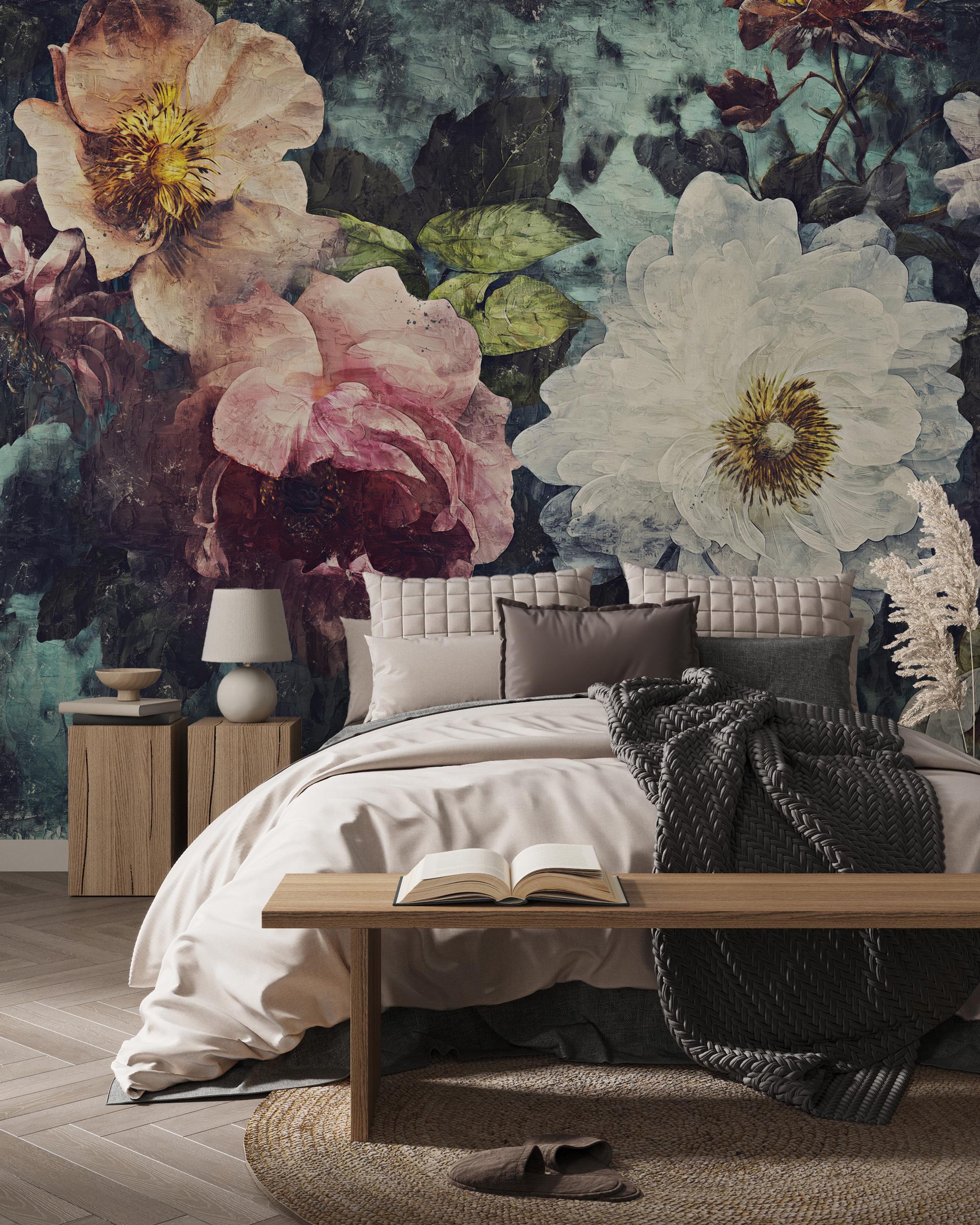 Large Peony Wallpaper: Bold Floral Peel and Stick Wall Mural
