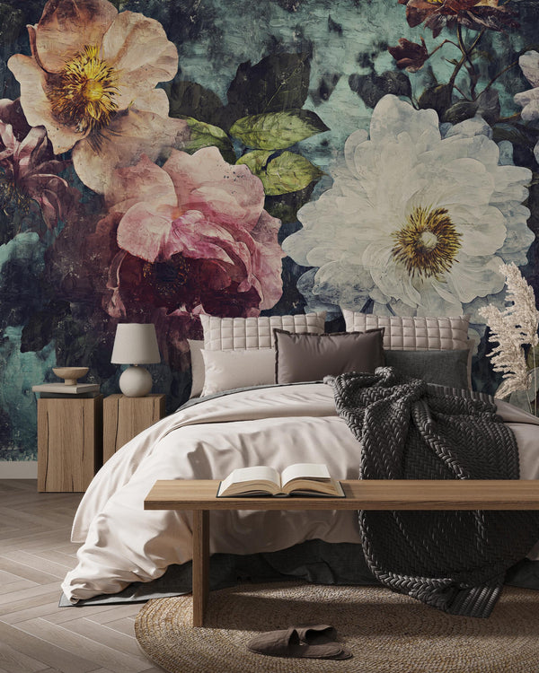 Large Peony Wallpaper: Bold Floral Peel and Stick Wall Mural