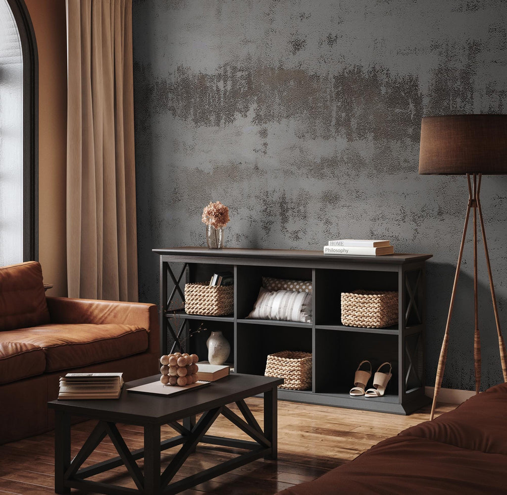 Concrete Beige Peel and Stick Wallpaper: IIndustrial Textured Mural - View 2