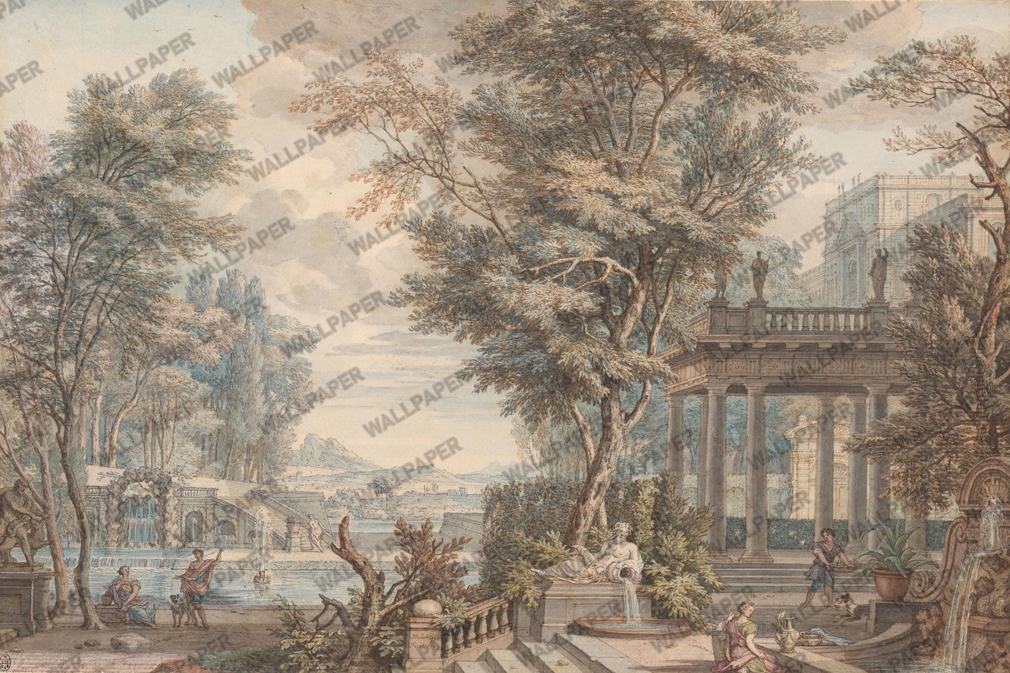 Scenic Landscape Wallpaper Mural: Textured or Peel and Stick - View 3