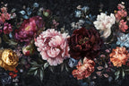 Dark Peony Floral Wall Mural: Bold Botanical Peel and Stick Wallpaper - View 6