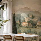 Vintage Countryside Landscape Wall Mural: Pastoral Scene Peel and Stick Wallpaper - View 2