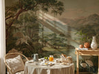 Chinoiserie Floral River Wall Mural – Scenic Landscape Peel and Stick Wallpaper - View 2