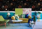 Dramatic Dark Floral Custom Sizes Wallpaper Mural: Elegant Botanical Peel and Stick Wall Decor - View 4