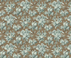 Brown and Blue Floral Wallpaper: Boho Wall Mural, Peel & Stick - View 5