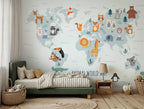 World Maps Kids Wallpaper Mural: Peel and Stick Jungle Animals - View 6