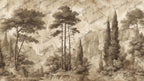 Vintage Sepia Wall Mural: Antique Landscape Peel and Stick Wallpaper, Textured Wall Art - View 5