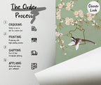 Vintage Chinoiserie Wall Mural: Birds & Floral Peel and Stick Wallpaper - View 3