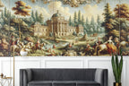 Classical European Landscape Wall Mural: 18th Century Palace Garden Peel and Stick Wallpaper - View 3