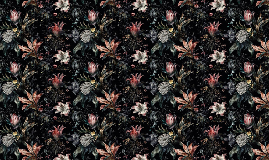 Dark Floral Wallpaper: Elegant Botanical Peel and Stick Wallpaper - View 6