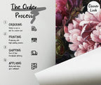 Dark Peony Floral Wall Mural: Bold Botanical Peel and Stick Wallpaper - View 5