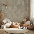 Neutral Concrete Texture Wall Mural | Modern Concrete Look Peel and Stick Wallpaper - View 2