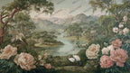 Chinoiserie Floral River Wall Mural – Scenic Landscape Peel and Stick Wallpaper - View 5
