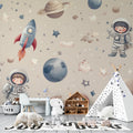 Astronaut Kids Wallpaper: Peel and Stick Galaxy Nursery Wall Mural