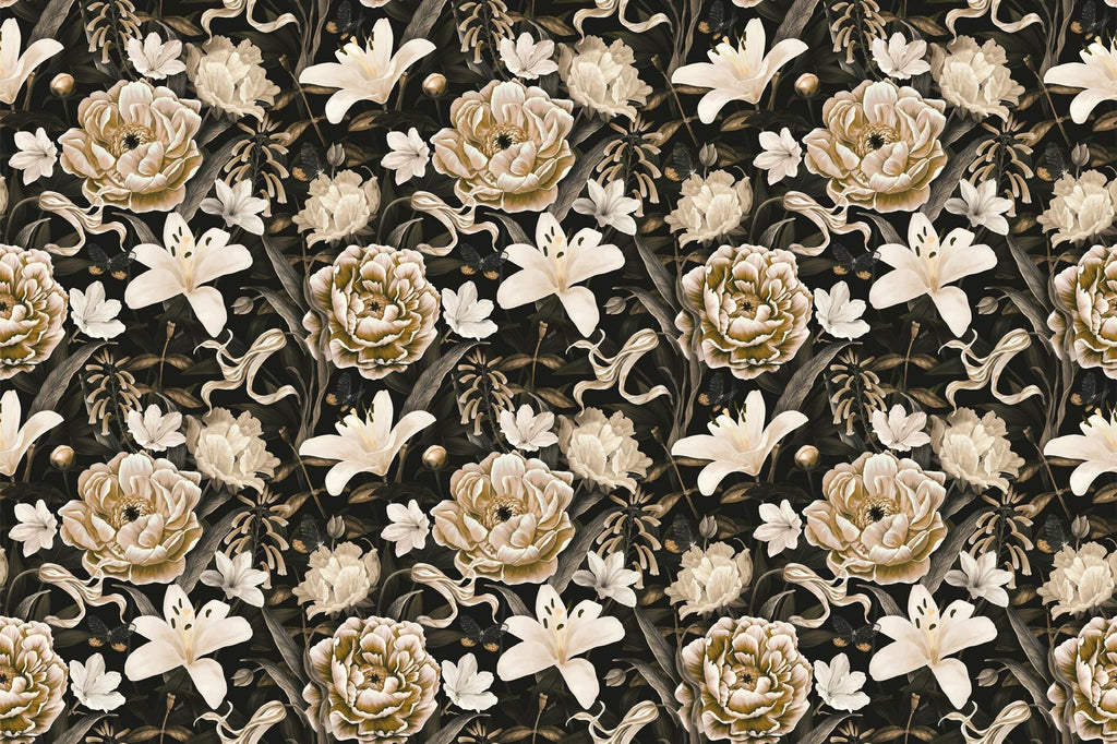 Vintage Peony Wallpaper,Floral Peel and Stick Wall Art - View 5