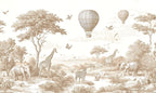 Brown & Ivory Safari Toile Peel and Stick Wallpaper Mural - Custom Size - View 5