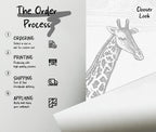 Gray & Ivory Safari Toile Peel and Stick Wallpaper Mural - Custom Size - View 4