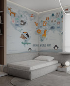 World Maps Kids Wallpaper Mural: Peel and Stick Jungle Animals - View 5