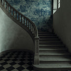 Blue Toile de Jouy Wallpaper: French Country Landscape Peel and Stick Mural - View 2