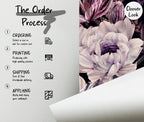 Elegant Burgundy Peony Wallpaper: Vintage Dark Floral Peel and Stick Wall Mural - View 5