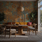 Rustic Copper Patina Peel and Stick Wallpaper, Aged Metal Texture Wall Mural - View 4