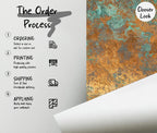 Rustic Copper Patina Peel and Stick Wallpaper, Aged Metal Texture Wall Mural - View 2