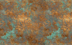 Rustic Copper Patina Peel and Stick Wallpaper, Aged Metal Texture Wall Mural - View 6