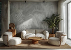 Big Tropical Leaf Wallpaper, Gray Floral Wall Mural, Peel & Stick - View 4