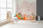 Pastel Butterfly Nursery Mural: Soft Pink Scenic Wallpaper - View 7