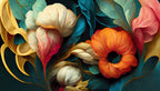 Bold Abstract Floral Wallpaper Mural, Modern Colorful Botanical Peel and Stick Wall Art - View 8