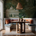Indian Palace Jungle Mural – Botanical Temple Peel and Stick Wallpaper