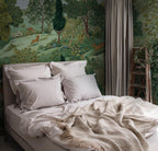 Indian Palace Jungle Mural – Botanical Temple Peel and Stick Wallpaper - View 2