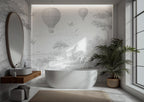 Gray & Ivory Safari Toile Peel and Stick Wallpaper Mural - Custom Size - View 2