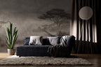 Misty Forest Wallpaper: Sepia Nature Scene, Peel and Stick Wall Mural - View 5