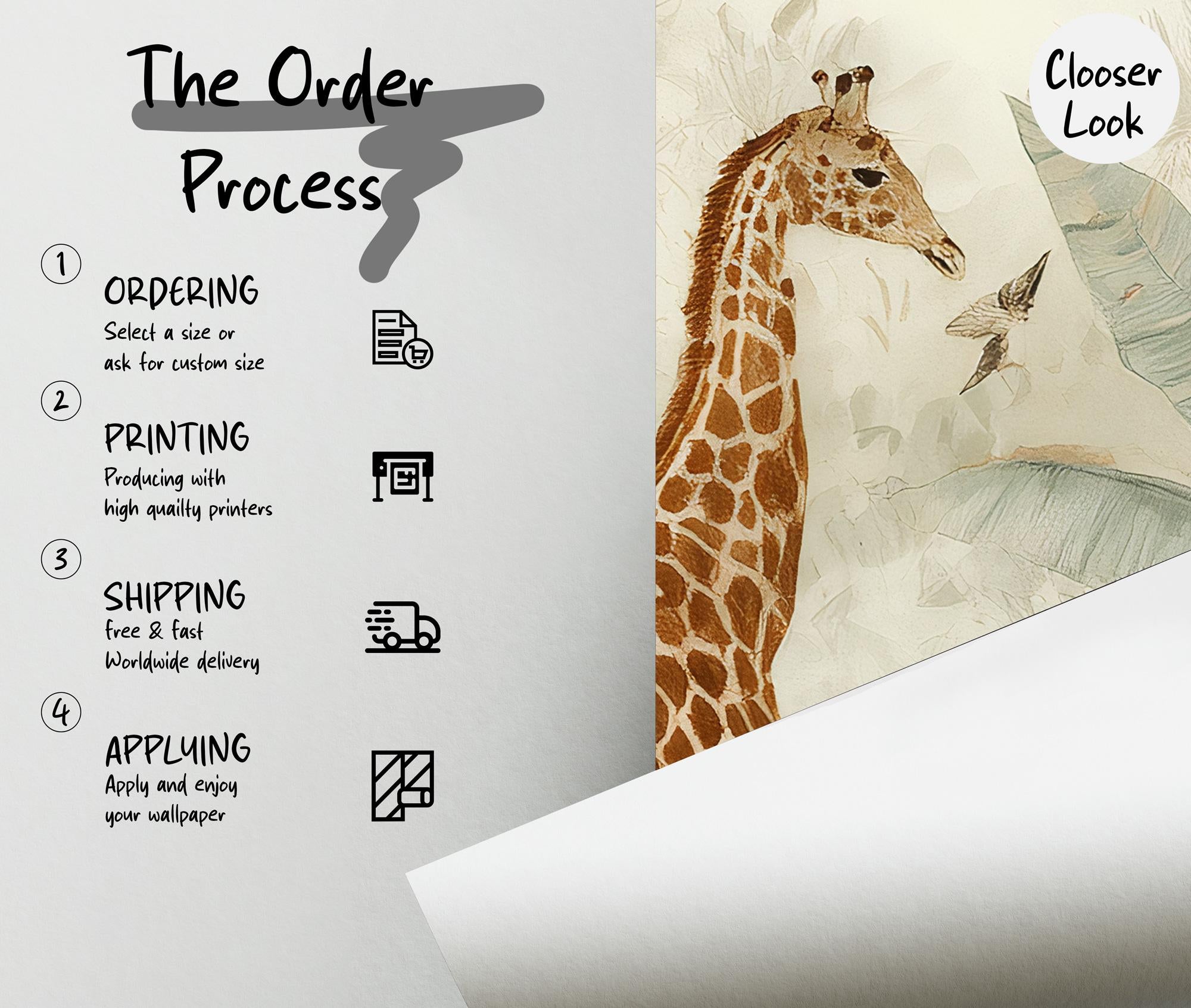 Safari Jungle Wallpaper Mural – Tropical Animals Peel and Stick Wall Art for Kids Room - View 5