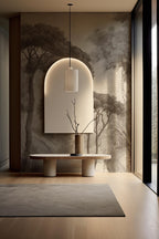 Neutral Forest Wallpaper Mural – Vintage Woodland Landscape Wall Art