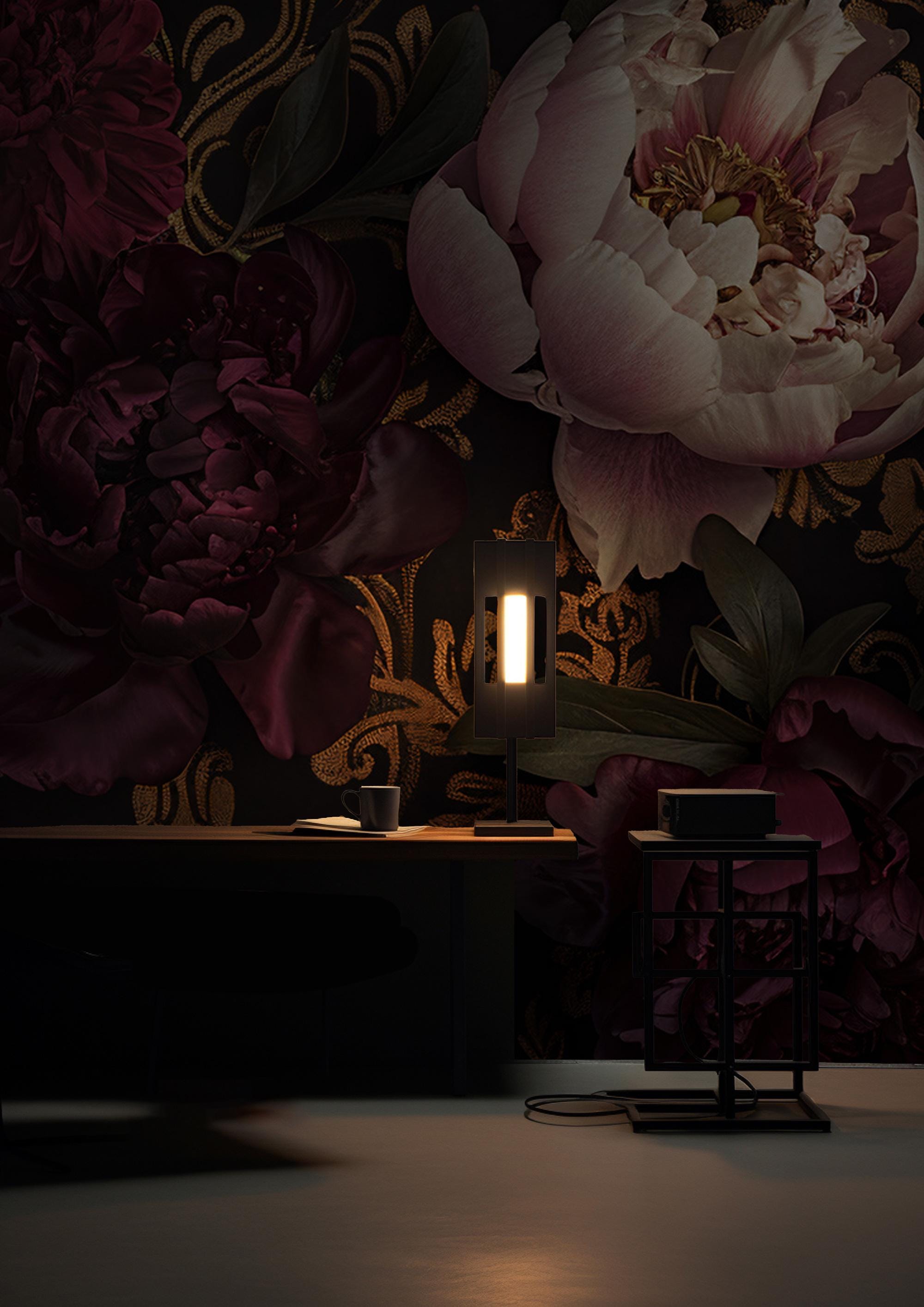 Dark Botanical Wallpaper Mural – Moody Vintage Floral Wall Art - View 4
