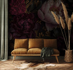 Dark Botanical Wallpaper Mural – Moody Vintage Floral Wall Art - View 3