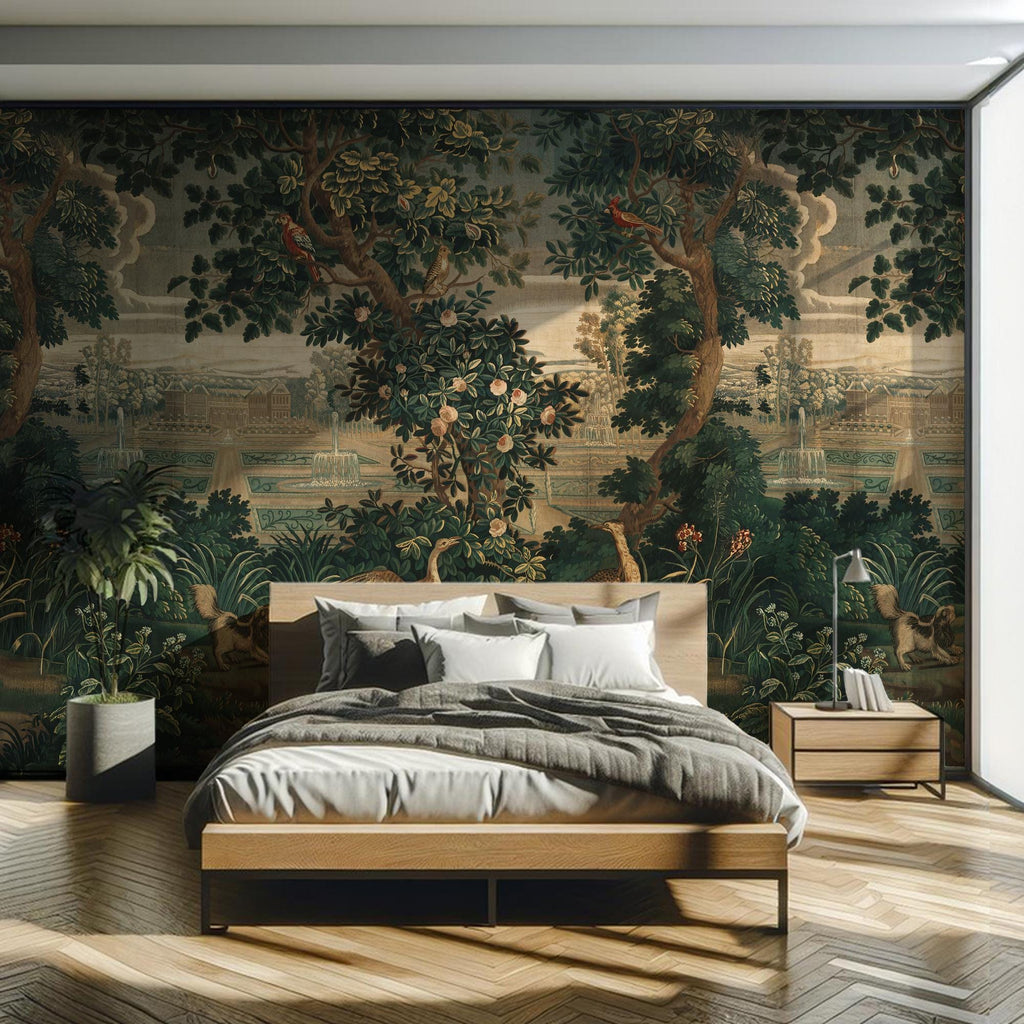 Vintage Countryside Scene Peel & Stick Wallpaper Mural, Landscape Wallpaper - View 4