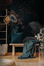 Dark Botanical Floral Wall Mural, Moody Garden Flower Peel and Stick Wallpaper - View 5
