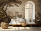 Neutral Forest Wallpaper: Sepia Landscape Peel and Stick Wall Mural - View 3