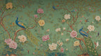 Green Chinoiserie Peacock Wallpaper Mural – Elegant Floral Bird Wall Art - View 6
