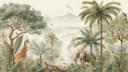 Safari Jungle Wallpaper Mural – Tropical Animals Peel and Stick Wall Art for Kids Room - View 6