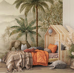 Safari Jungle Wallpaper Mural – Tropical Animals Peel and Stick Wall Art for Kids Room - View 2