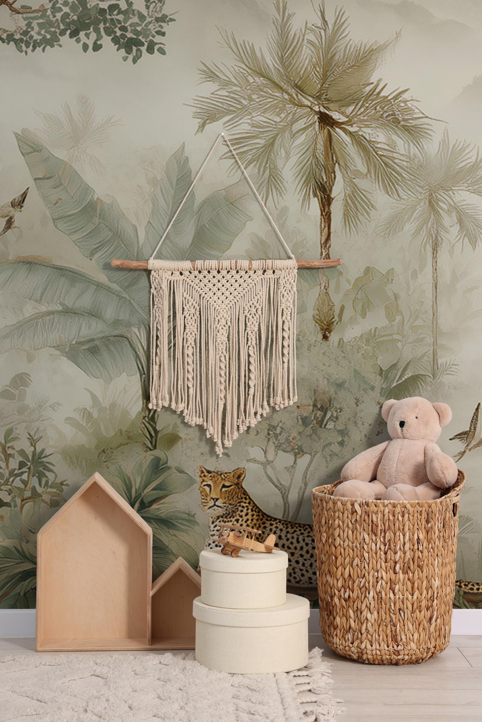 Safari Jungle Wallpaper Mural – Tropical Animals Peel and Stick Wall Art for Kids Room - View 3