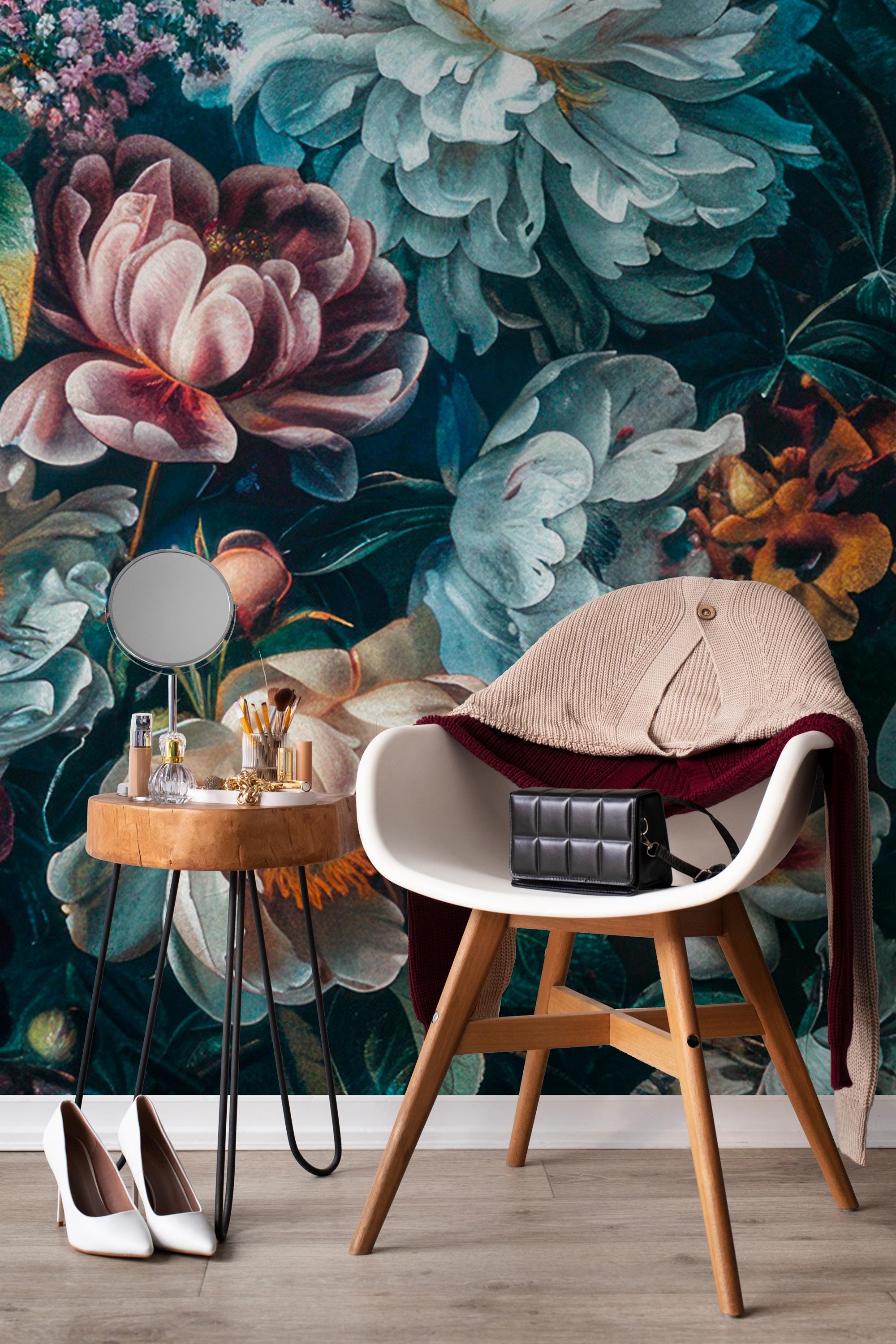 Floral Wallpaper Peel and Stick : Bold Peony Wall Mural - View 4