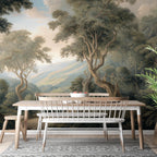 Nature Landscape Peel and Stick Wallpaper, Vintage Forest Scenic Wall Mural - View 2