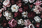 Dark Floral Wall Mural, Vintage Botanical Peel and Stick Wallpaper - View 6
